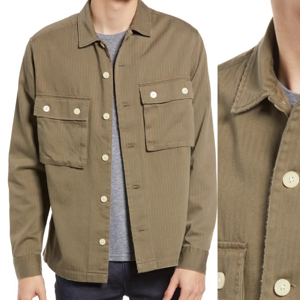 ALLSAINTS Vanguard Herringbone Twill Shirt Jacket